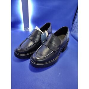 Universal thread platform shoes ladies size 8, black slip on shoes(Shw001)